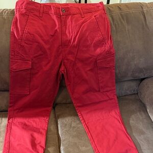 Levi's Bold Red Cargo Pants for Men